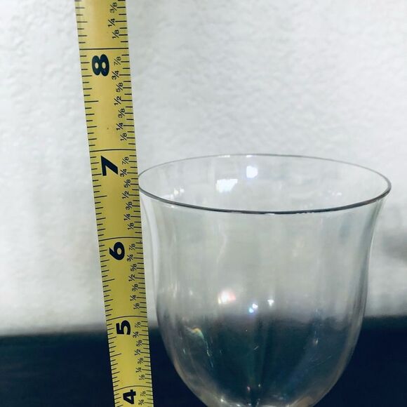 Vintage Fostoria Mother of Pearl Iridescent Wine Glasses Goblets 10-pc Set - Picture 7 of 7